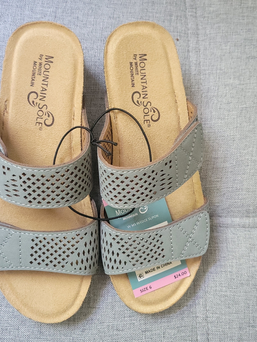 White Mountain Gray Perforated Slide Wedges